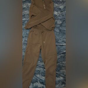 Brown hoodie and jogger set